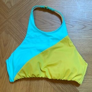 Victoria’s Secret colorblock halter swim top